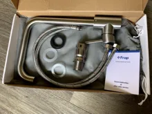 Kitchen Faucet Mixers Swivel-Basin Brushed-Process Frap Stainless-Steel Hot--Cold-Water