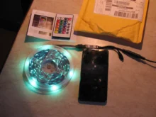 Infrarrojos/Bluetooth/WiFi LED luces de tira RGB 5050 2835 lámpara Flexible cinta con diodo DC 12V 5M 10M Control Remoto + adaptador