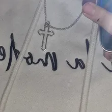 Collar con colgante gótico de Cruz hueca para hombre y mujer, collar de estilo callejero, Color plateado, regalo, joyería de cuello al por mayor