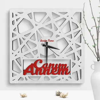 

Personalized Dear Mom Design Large Wooden Wall Clock-Model 1-2