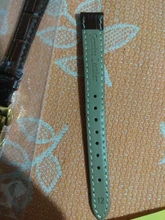 Correa de reloj con patrón de bambú, correa de reloj de cuero genuino con hebilla de mariposa de doble presión, accesorios de relojes de 12-24mm