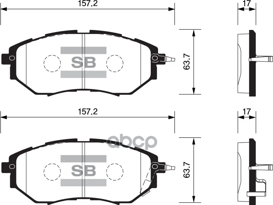 Колодки Тормозные Subaru Legacy/Outback/Tribeca 2.0-3.6 03- Передние Sangsin Brake Sp1534 Sangsin brake арт. SP1534