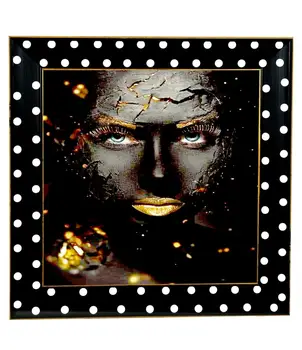 

Canvas Print Wood Colorful Framed Dark Black