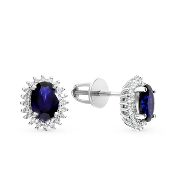 

Gold earrings with sapphires and diamonds sunlight sample 585