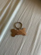 Llavero con chapa personalizada para identificación de mascotas, colgante con nombre grabado para Collar de cachorro de gato, accesorios para mascotas