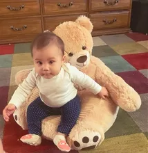 Funda de sofá para bebés y niños, asiento de oso de dibujos animados, sin relleno, cubierta para niños pequeños