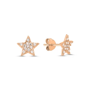 

KUTAYDAN Zircon Star Earrings 925 Sterling Silver