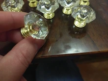 10 Uds acrílico Perillas de cristal tirador del cajón del armario perilla de manija de puerta en forma de diamante de la perilla de gabinete accesorio de muebles para el hogar sin tornillos