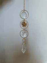 Atrapasueños solar geométrico, chapado en oro