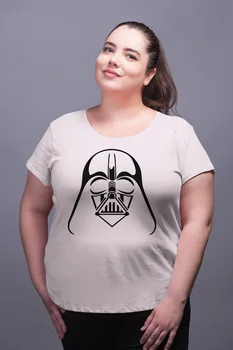 

Angemiel Wear Star Wars Darth Vader White Women Cotton Large Size T-Shirt