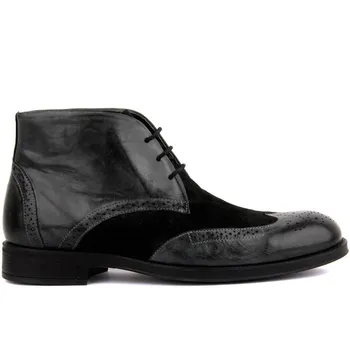 

Sail-Lakers Black Suede Leather Lace-Up Men Boots