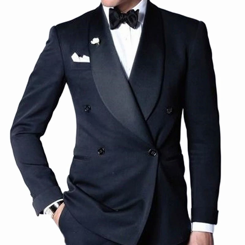 

Смокинги для жениха, свадебные мужские костюмы из 2 предметов, двубортный Официальный Мужской костюм-Лучший человек для выпускного вечера, индивидуальные элегантные костюмы для мужчин