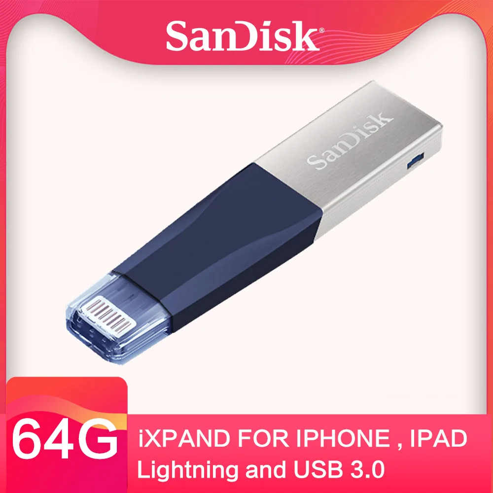 Флеш-накопители SanDisk 32 Гб 128 ГБ USB флеш-накопитель 64 ГБ 16 ГБ usb флеш-накопитель 3,0 двойной интерфейс для iPhone iPad APPLE MFi