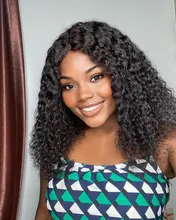 RESHINE-Peluca de pelo rizado de Mongolia, cabello humano con encaje frontal 13x4, 180%, 13x6, cierre de encaje rizado, prearrancado