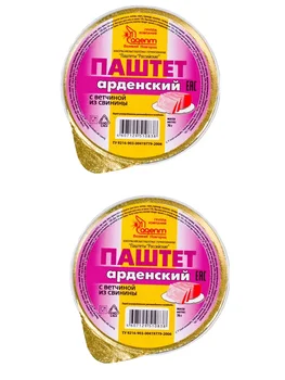 

Pate "ardensky" with Ham 70 gr., 2 PCs