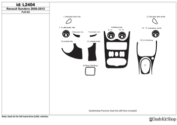 

Interior lining for Renault Sandero 2008-2012. Set L2404.
