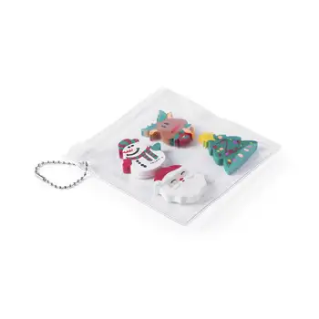 

Lot 20 Set 4 Erasers with Christmas layouts. Filed in stock exchange with little chain. Ideal for events provider puzzles child