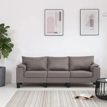 

Sofa 3 seater gray taupe fabric sofas