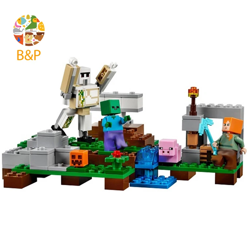 

21123 220pcs My worlds Series Iron Golem Iron Giant Model Building Block Brick Set Toys For Children 10468