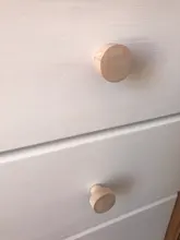 Wooden Cabinet Wardrobe-Knobs Drawer-Handle Furniture Hardware Round Natural for 8/12pcs