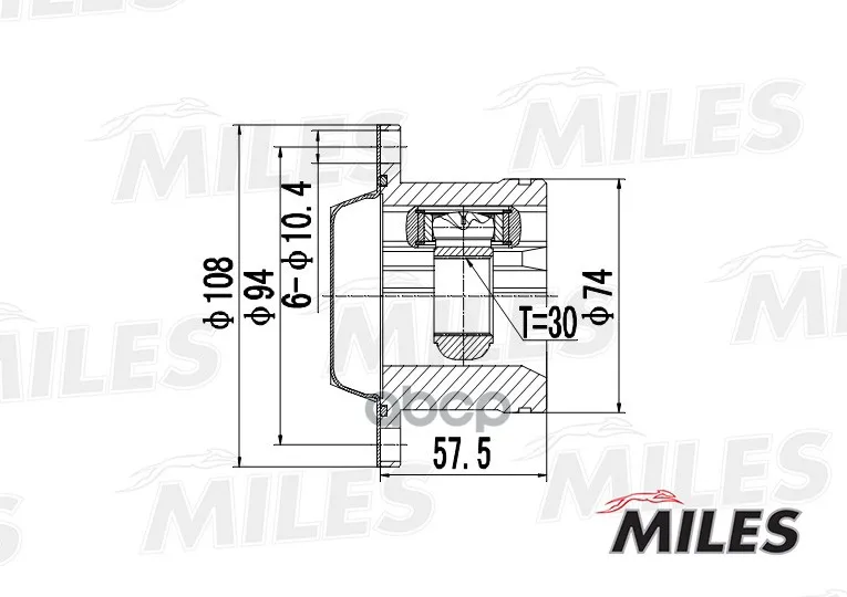 Шрус Vw Golf Iv/Polo Iii-Iv/Seat 1.4-1.6 99-07 Внутр. Miles Ga10025 Miles арт. GA10025