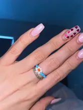 AOMU 2020 Bobemia anillos verano colorido anillo de cuentas para las mujeres los niños joyas BOHO Beach moda anillos ajustable