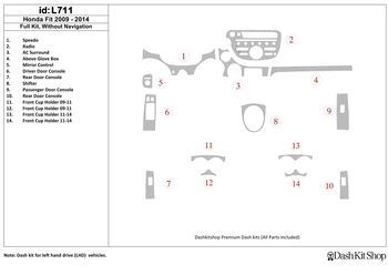 

Interior lining for Honda Fit 2009-UP. Set L711.