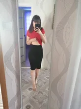 Falda ceñida para mujer, falda elástica con abertura, media pantorrilla, ajustada, de punto, Otoño e Invierno