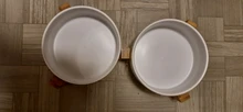 De cerámica tazón de perro gato plato con soporte de madera No derrame de alimentos para mascotas alimentador de agua gatos perros pequeños perros Pet