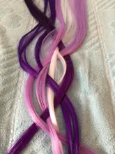 Lupu-extensiones de cabello sintético para niña, horquilla larga y lisa con un Chip en color arcoíris resaltado, para cabello falso