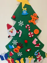 Árbol de Navidad de fieltro para niños, decoración navideña para el hogar con adornos, juego infantil para decorar, Año Nuevo 2021, Santa Claus, regalos