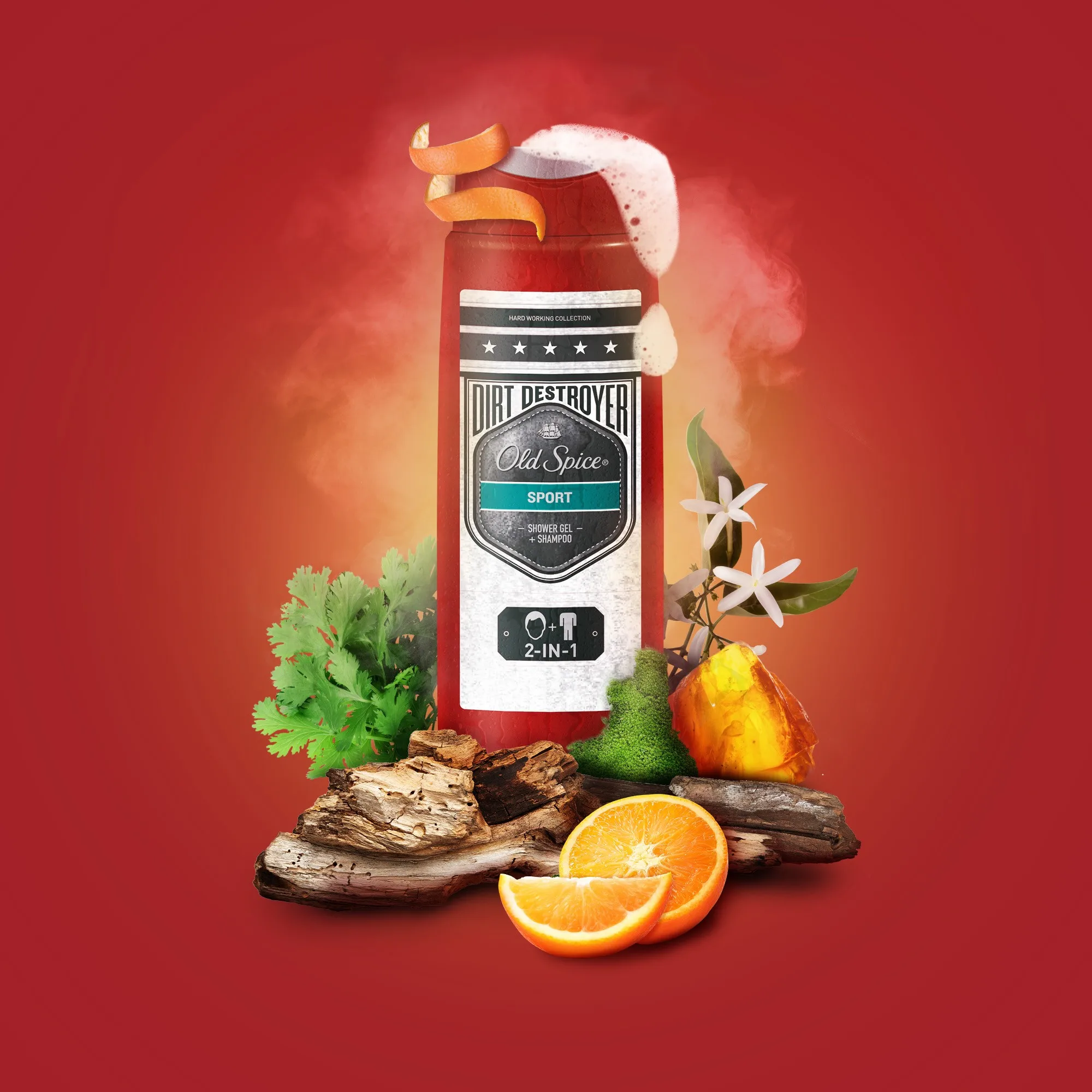 Гель для душа и шампунь 2в1 Old Spice Супермощный аромат Dirt destroyer sport 250 мл