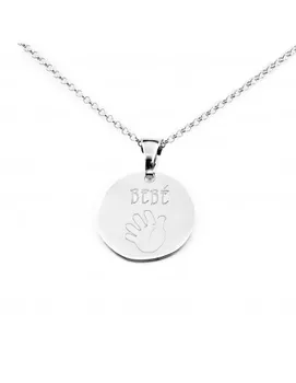 

Necklace Silver round hand Baby