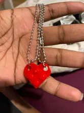 Collar con colgante de corazón de amor para parejas, 2 uds., amigos, hombres, niñas y niños, Lego elementos, regalo de joyería del Día de San Valentín