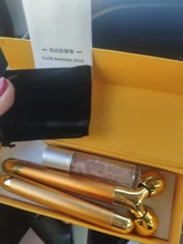 Massager Roller-Ball Skin-Care Face-Lifting Beauty-Bar Gemstone Golden-Vibrating Energy