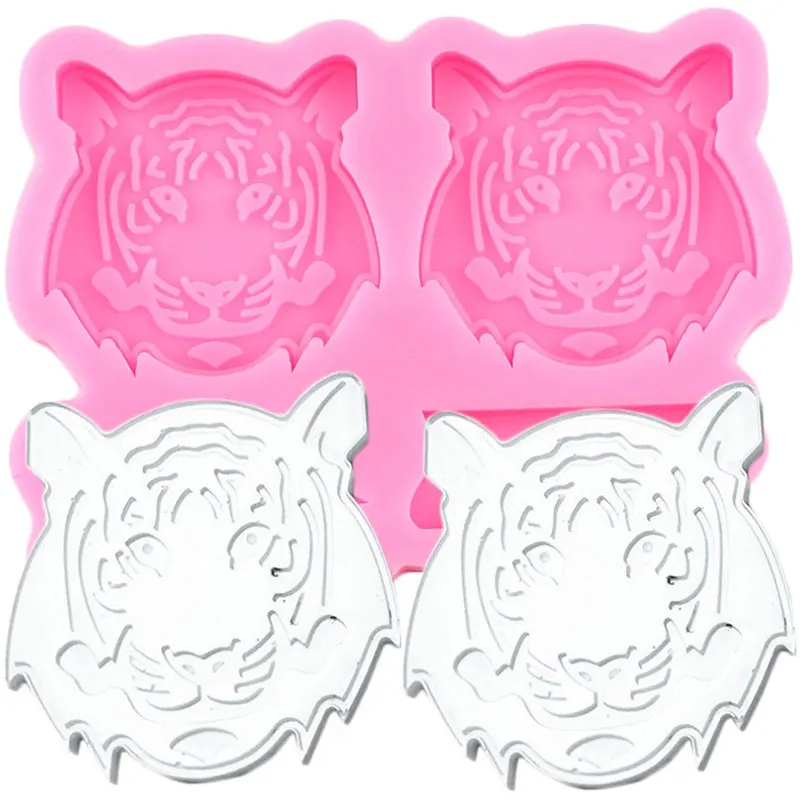 

Animals Tiger Straw Topper Silicone Mold DIY Craft Keychain Epoxy Resin Clay Mould Chocolate Candy Fondant Cake Decorating Tools