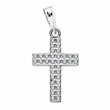 

Cross 18k white gold zirconia 20mm. [AA2021]