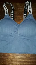 Sujetador deportivo con letras Push Up para mujer, ropa interior de algodón para correr, gimnasio, Yoga