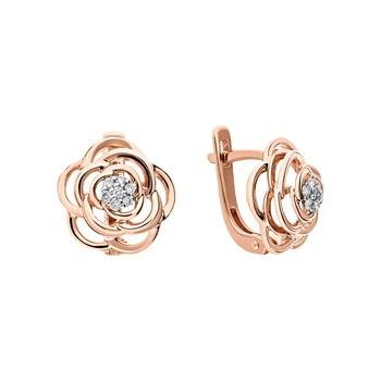 

Gold earrings with diamonds sunlight sample 585