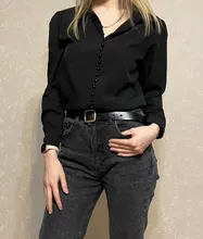 White Shirt Blouse Buttons Office-Tops Long-Sleeve Spring Women Chiffon Sexy Casual Fashion