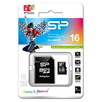 

Micro SD Memory Card with Adaptor Silicon Power SDHC Black