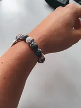Pulsera de cuentas de Buda de Lotus Ohm, piedra Natural hecha a mano, piedra de cebra rosa, amuleto de loto, para hombres y mujeres, regalos de joyería de Yoga