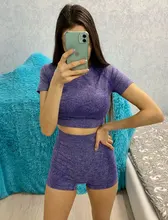 Mallas sin costuras para mujer, conjunto de Yoga, ropa deportiva para gimnasio, chándal para mujer, conjunto de entrenamiento, Top corto deportivo