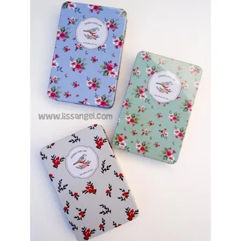 

Vintage Metallic Notebook Flowers with Bird (A6)