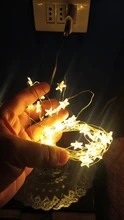 Fairy-Lights Battery-Operated Party-Use Copper 60-Star Outdoor LED Xmas Long for Silver-Color