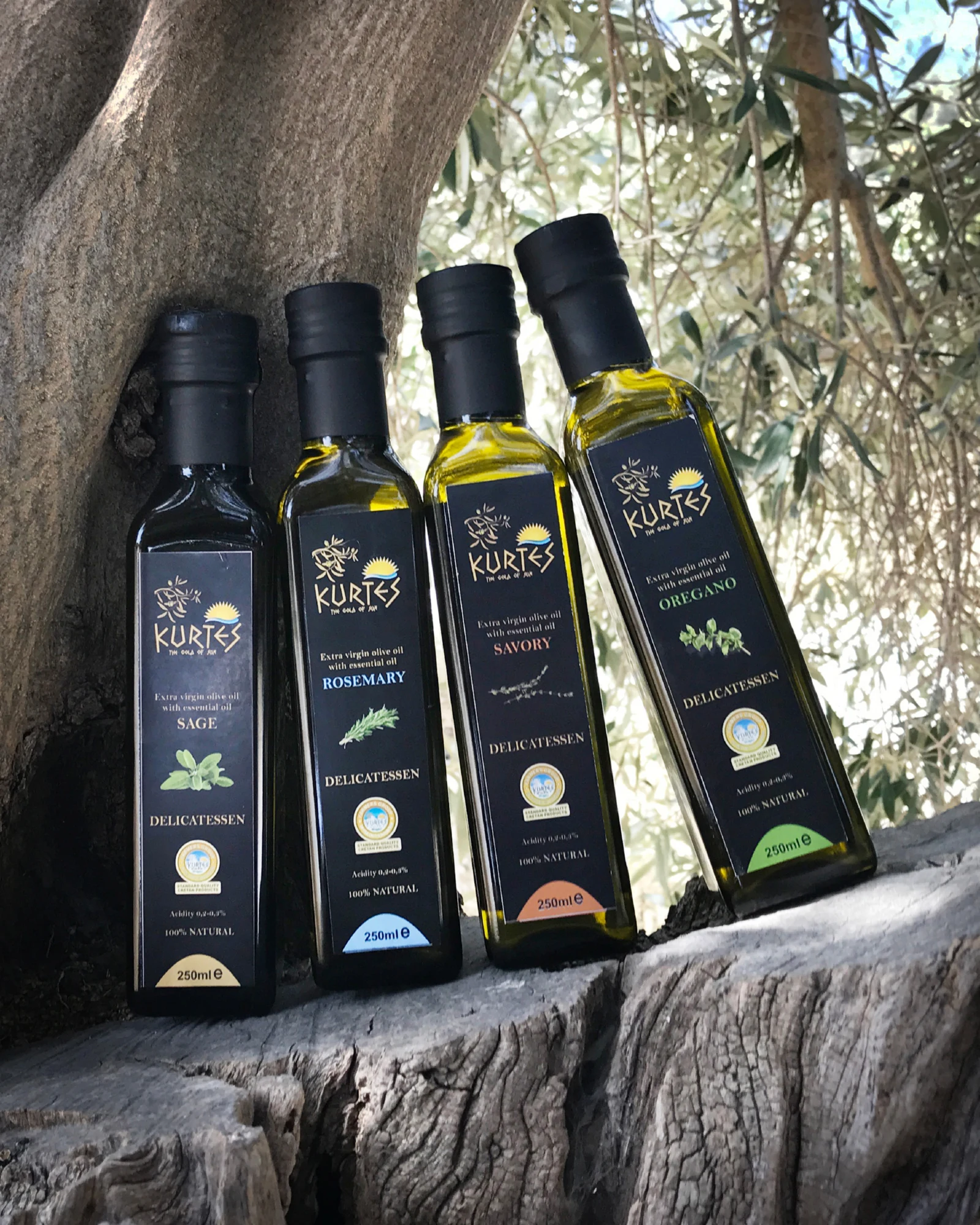 Оливковое масло KURTES Extra virgin PDO со вкусом Орегано, 250 мл