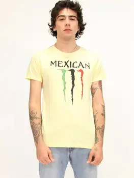 

Yellow Printed Men 'S Cycling Neck T-shirt (YELLOW)