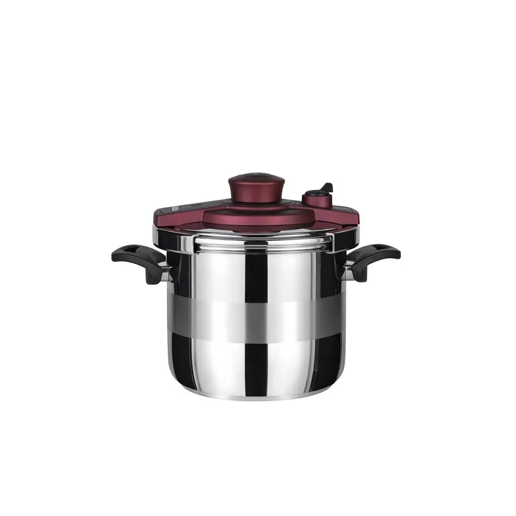 

Amboss Matic 5 lt Pressure Cooker,Red,Stainless steel, 2 years guaranteed, Steel Capsule Wismo2c2, for all oven types