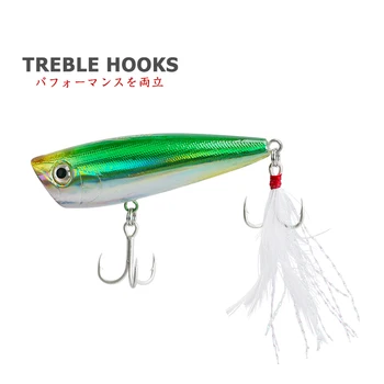 

TSURINOYA Fishing Lure DW20 60mm 7.0g Topwater Floating POPPER Hard Lure With Feather Treble Hooks Artificial Bait Big Promotion