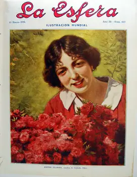 

Cutout Magazine Sphere 1916. Cover Between Flowers. Box Galofre Oller